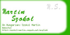 martin szokol business card